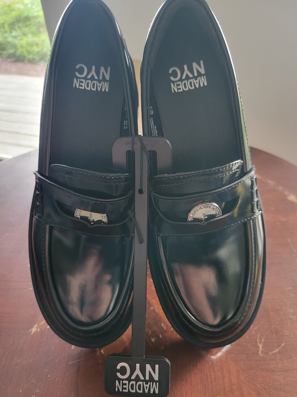 Madden NYC Women's Black Platform Penny Loafers Sz 7 Nwt